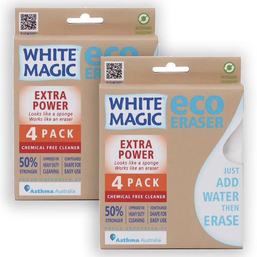 8pc White Magic Extra Power 11x7cm Sponge Kitchen Cleaner