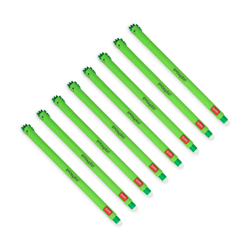 8PK Legami Erasable Gel Pen Writing Stationery Dino - Green Ink