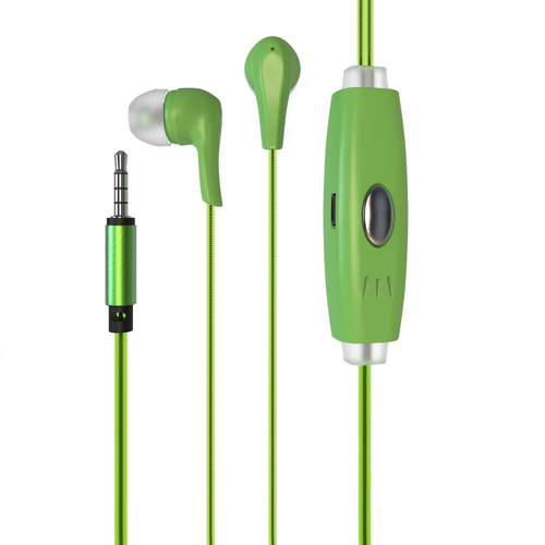 Laser Kids Glowing LED 3.5mm AUX Wired Earbuds 1m - Green