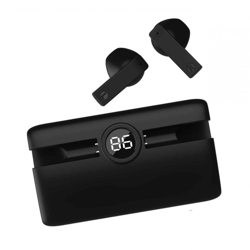 Laser TWS Wireless Bluetooth Earbuds w/ Power Bank Charging Case - Black