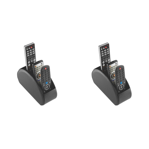 2PK Ezymount Leather Remote Control Caddy Holder - Black