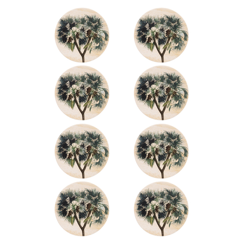 8PK Splosh Exotic Yucca 11cm Ceramic Coaster Drink Mat Round