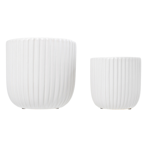 2pc Splosh Exotic Planter Set Small & Large -  White