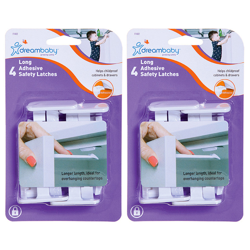 8pc Dreambaby Baby Safety Adhesive Safety Latches - Long