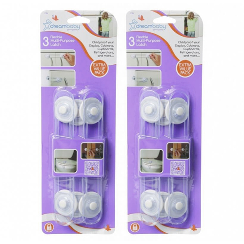 6pc Dreambaby Multi Purpose Baby Safety Door Latches