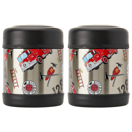 2PK Thermos 290ml Funtainer Vacuum Insulated Food Jar Fire Truck