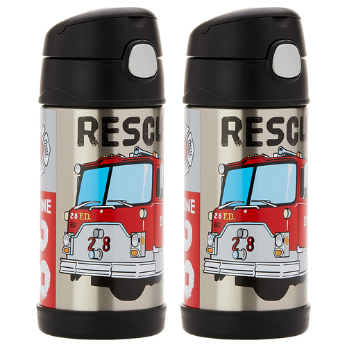 2PK Thermos 355ml Funtainer Vacuum Insulated Drink Bottle Firetruck