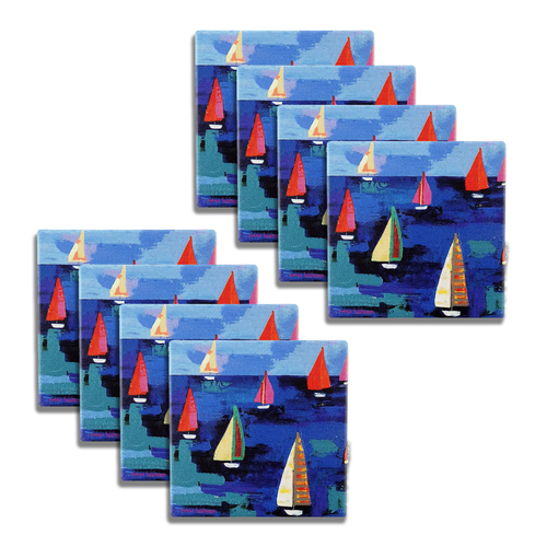 2x 4pc ThirstyStone Adrian's Regatta Coasters Set