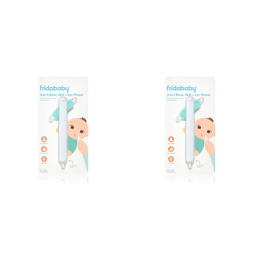 2PK Frida Baby/Infant 3-in-1 Nose Nail & Ear Picker - White