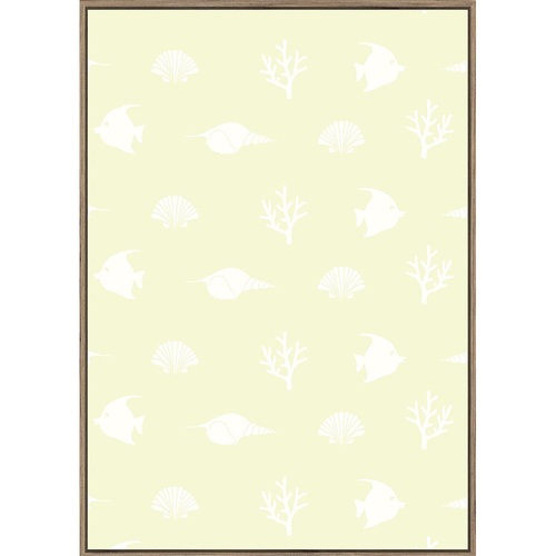 Rayell Framed Kids Artwork Aquatic Soft Yellow 50x70cm