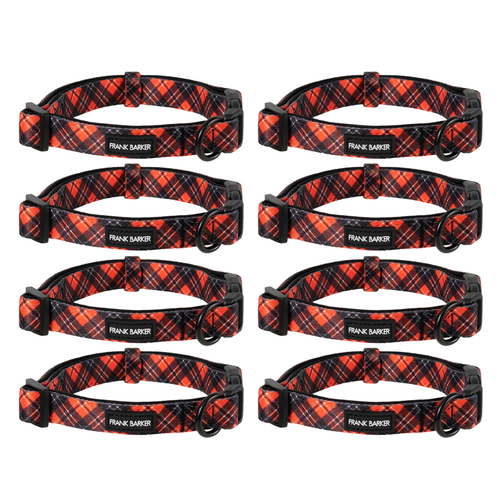 8PK Frank Barker Tartan Pet/Dog Collar Small - Red/Black