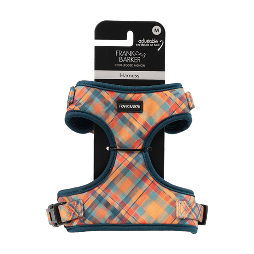 Frank Barker 42-60cm Adjustable Plaid Dog Harness M - Orange