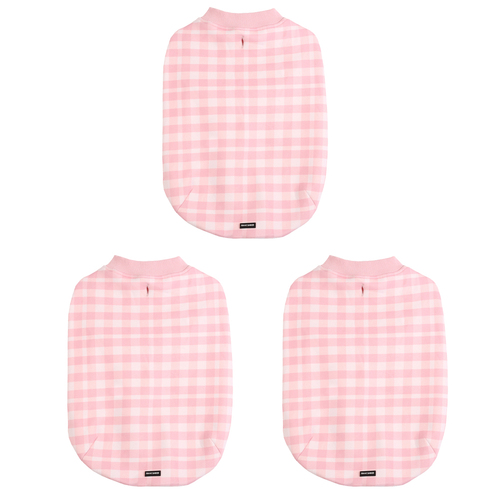 3PK Frank Barker Velvet Lined Gingham Coat Medium - Pink