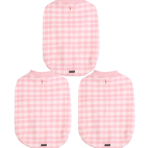 3PK Frank Barker Velvet Lined Gingham Coat Large - Pink