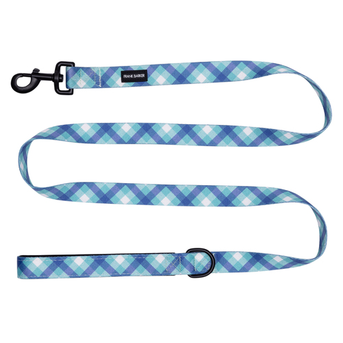 Splosh Frank Barker Teal Gingham M-L Dog Lead 163cm