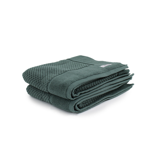 2pc Onkaparinga 60x90cm Avalon Bath Mat 850GSM Fir Green