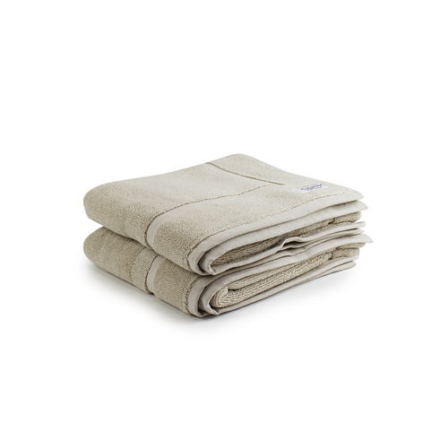 2pc Onkaparinga 60x90cm Flinders Bath Mat 800GSM Linen