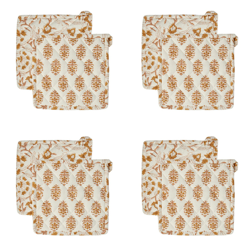 4PK Belle Sorento Reversible Cotton Trivet Square 21cm - Yellow