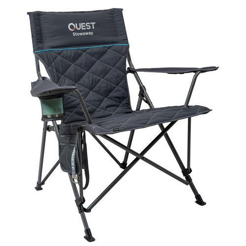 Quest Outdoors 89x66cm Stowaway Camp Chair - Midnight