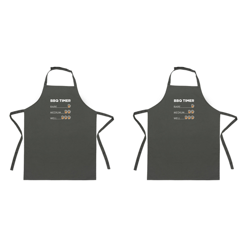 2PK Splosh Fathers Day 90cm Polyester BBQ Timer Apron - Black