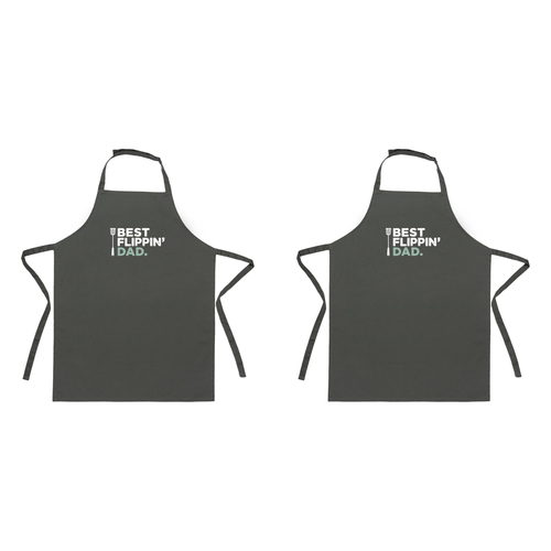 2PK Splosh Fathers Day Best Flippin Dad 90cm Polyester Apron - Black