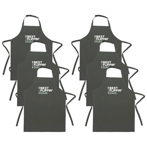 6PK Splosh Fathers Day Best Flippin Dad 90cm Polyester Apron - Black