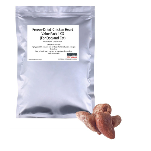 Petsbuddy Freeze-Dried Chicken Heart 1kg Healthy Protein Dog Food Pet Treats