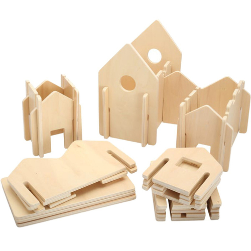 28pc Freckled Farm The Happy Architect Kids Wooden Toy Natural 2+