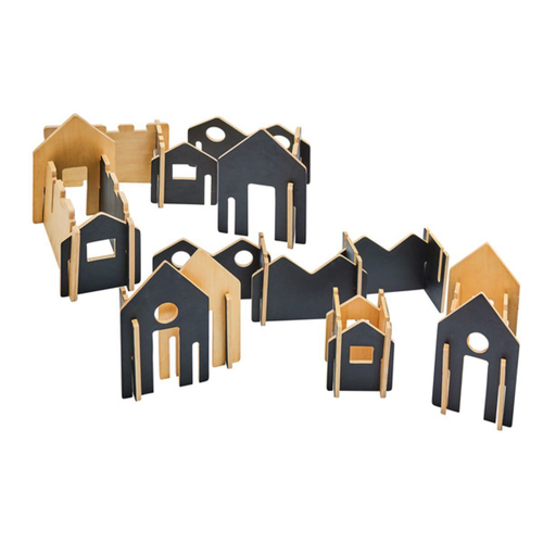 28pc Freckled Farm Happy Architect Create N Play Kids Wooden Toy Black 2+