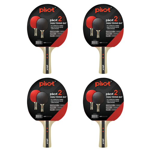 4PK Pivot 2 Star Table Tennis Racquet Sports Equipment