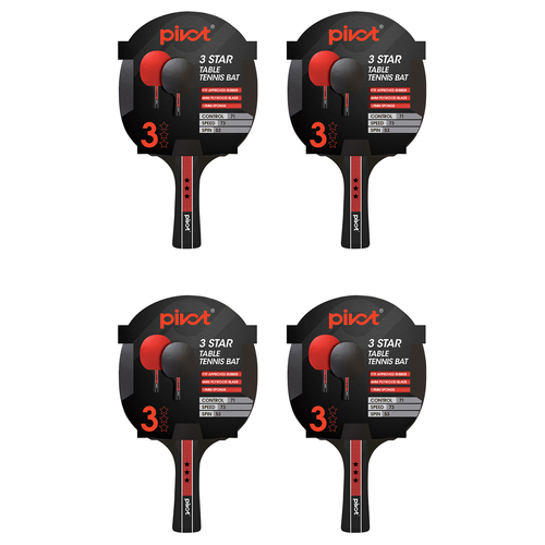 4PK Pivot 3 Star Table Tennis Racquet Sports Equipment