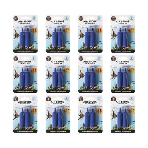 24pc Dudley's World Of Pets Aquarium/Tank Airstone Cylinder 5cm - Blue