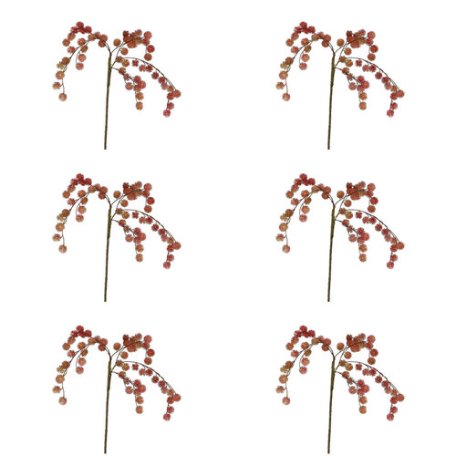 6PK Belle Pom Pom Leaf Branch Plastic/Artificial Plant Home Decor 1.07m - Pink