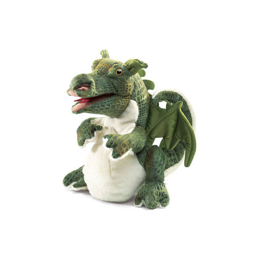 Folkmanis Baby Dragon Hand Puppet 22x28cm Kids Toy - Green 3y+