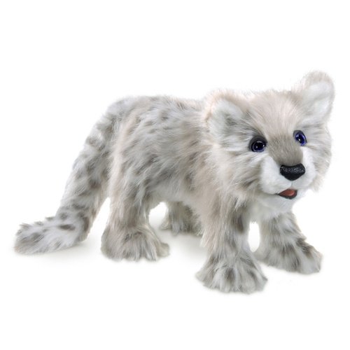 Folkmanis Snow Leopard Cub 43cm Animal Hand Puppet Kids/Children Toy 3y+