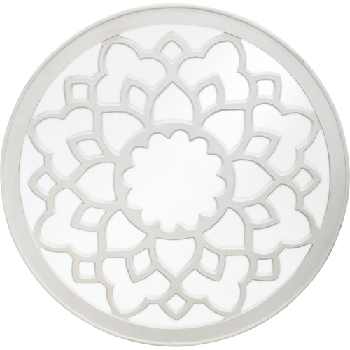 LVD Cutwork Wood/MDF 90cm Mirror Wall Hanging Display Round - White