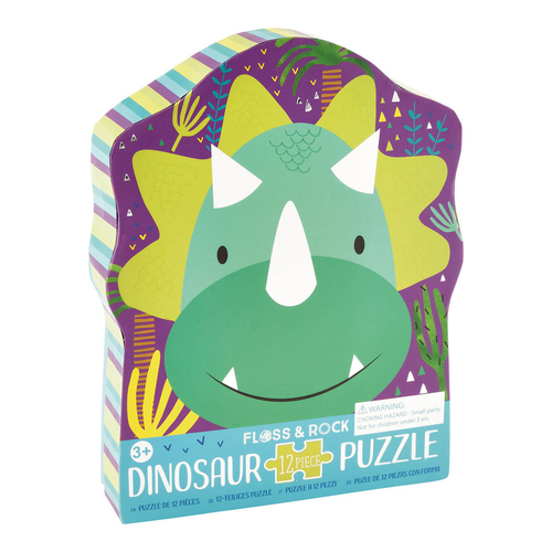 12pc Floss & Rock Shaped Jigsaw Puzzle Game Dinosaur 3+