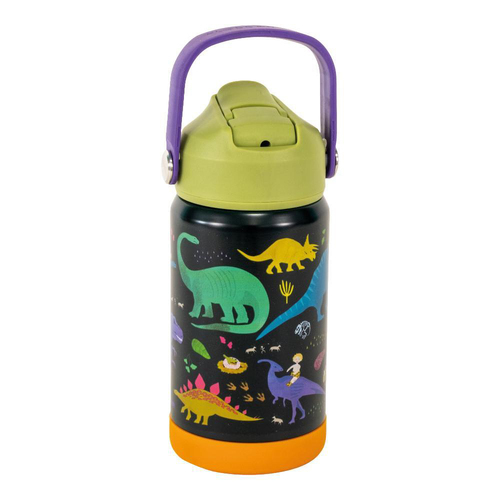 Floss & Rock Kids 400ml Stainless Steel Drink Bottle Dinosaur 3y+