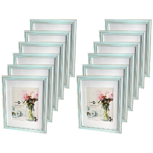 12PK Unigift 26x35 Provincial Vintage Wooden Photo Frame - Blue