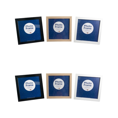 6PK Unigift Element 20x20cm MDF/Glass Picture Frame - Assorted