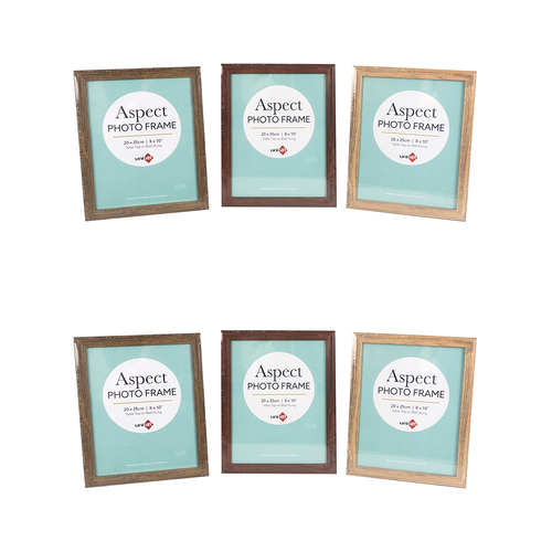 6PK Unigift Aspect 20x25cm MDF/Glass Picture Frame - Assorted