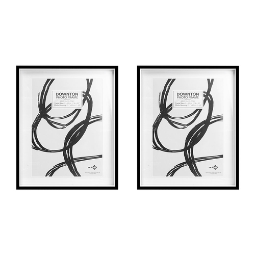 2PK Unigift Downton 40x50cm MDF/Glass Matt Picture Frame - Black