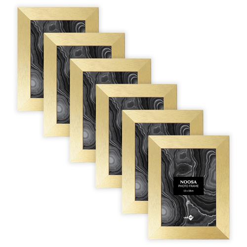 6PK Unigift Noosa 13x18cm MDF/Glass Picture Frame - Gold