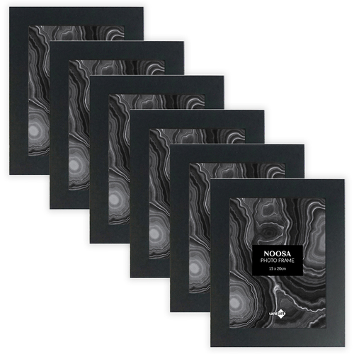 6PK Unigift Noosa 15x20cm MDF/Glass Picture Frame - Black