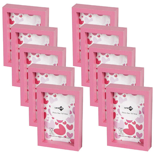 10PK Unigift 5x7.6cm Acrylic Mini Photo Frame Coloured - Assorted