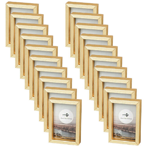 20PK Unigift 5x8cm Acrylic Mini Photo Frame Metallic & Natural - Assorted