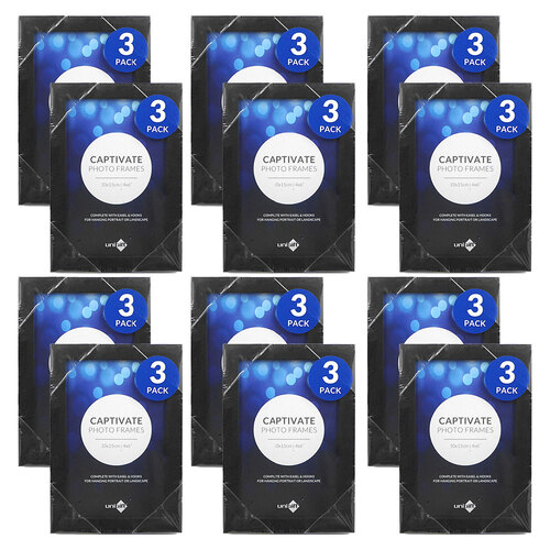 12PK 3pc Unigift 10x15cm Captivate Glass Photo Frame Assorted - Black/White