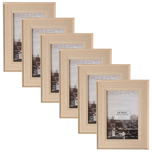 6PK Unigift 10x15cm Detroit Photo Picture Frame Home Decor Assorted