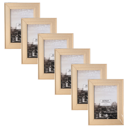 6PK Unigift 13x18cm Detroit Photo Picture Frame Home Decor Assorted