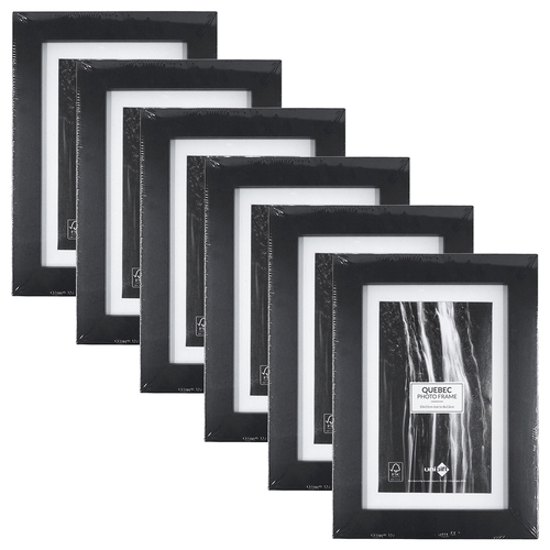 6PK Unigift 10x15cm Quebec Matboard Photo Picture Frame Assorted